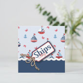 Babydusche für Nautical Segelboote Einladungen (Stehend Vorderseite)
