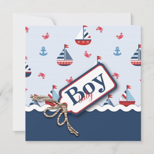 Babydusche für Nautical Segelboote Einladungen (Vorderseite)