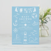 Babydusche für Nautikboote Einladung (Stehend Vorderseite)