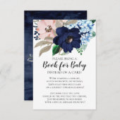 Babydusche für Navy & Blush Begleitkarte (Vorne/Hinten)