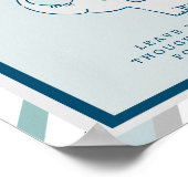 Babydusche für Navy & Mint Elephant Gästebuchsigna Poster (Ecke)