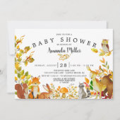 Babydusche für neutrale Waldtiere Einladung (Vorderseite)