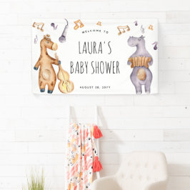 Babydusche für niedliche afrikanische Tiere Banner