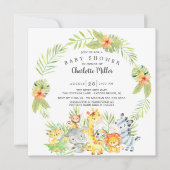 Babydusche für niedliche Jungtiere Einladung (Vorderseite)