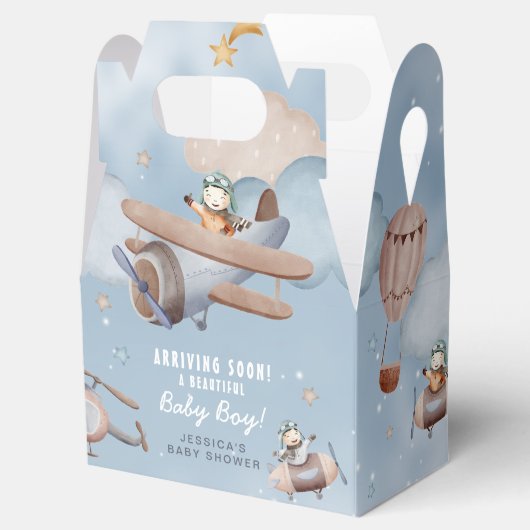 Babydusche für niedliche Luftfahrzeuge Geschenkschachtel (Geöffnet)
