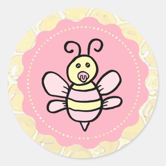 Babydusche für niedliche Mädchen Runder Aufkleber (Vorderseite)