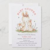 Babydusche für niedliche Mutter und Baby Kaninchen Einladung (Vorderseite)