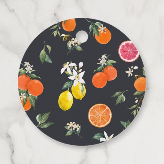 Babydusche für Orangen und Zitronen Geschenkanhänger (Rückseite)