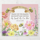 Babydusche für Pop und Wildblume Schaumweinetikett (Einzelnes Label)