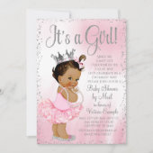 Babydusche für Prinzessinnen mit langer Entfernung Einladung (Vorderseite)