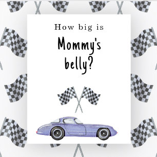 Babydusche für Rennen Wie groß ist Mommy's Bauch Poster