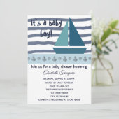 Babydusche für Schiffe und Anker Einladung (Stehend Vorderseite)