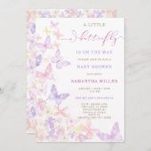 Babydusche für Schmetterlinge Einladung (Vorne/Hinten)