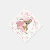 Babydusche für Sleepy Bear Girl Serviette (Ecke)