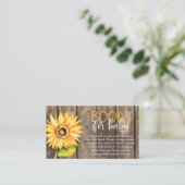 Babydusche für Sonnenblumen Begleitkarte (Stehend Vorderseite)