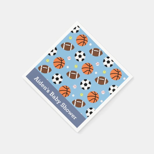 Babydusche für Sportfans - Party Serviette (Ecke)