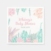 Babydusche für Sukkulente Botanische Wasserfarbe Serviette (Vorderseite)