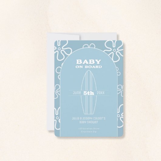 Babydusche für Surfbretter - Neutral für das Gesch Einladung