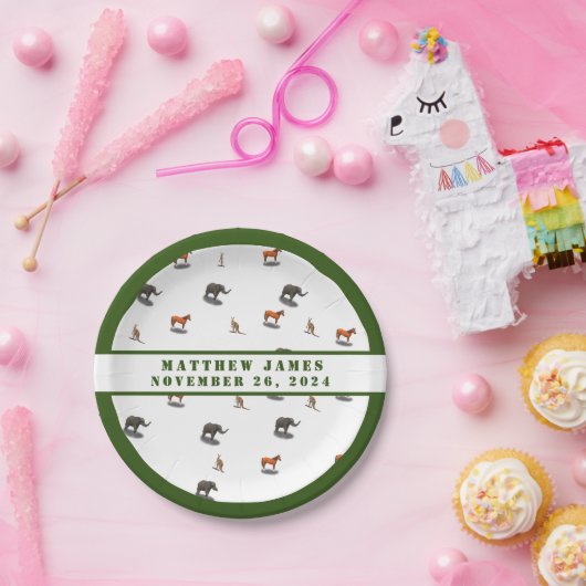 Babydusche für verschiedene Tiere Pappteller (Party)