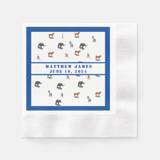 Babydusche für verschiedene Tiere Serviette (Vorderseite)