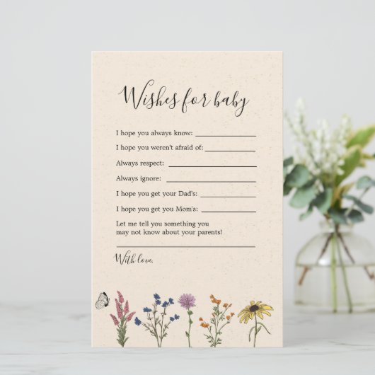 Babydusche für Vintage Wildblume (Stehend Vorderseite)