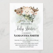 Babydusche für Waldtiere Woodland Tiere