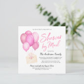 Babydusche für Wasserfarben per Post, lange Entfer Einladung (Stehend Vorderseite)