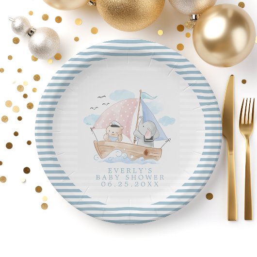 Babydusche für Wasserfarbenwasser-Bären Pappteller