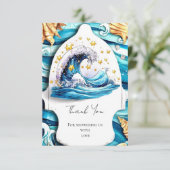 Babydusche für Wasserwaagen Dankeskarte (Stehend Vorderseite)