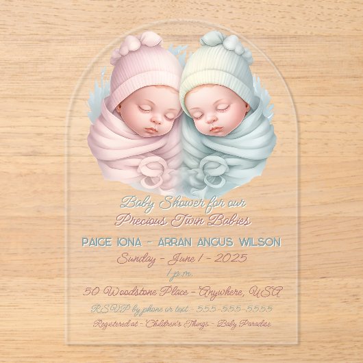 Babydusche für Wertvolle Mädchen und Kleinkinder Acryleinladungen (Vorderseite)