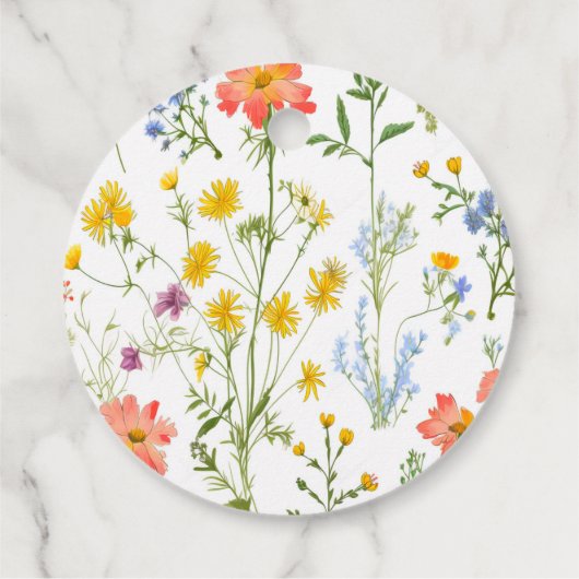 Babydusche für Wildblumen Geschenkanhänger (Rückseite)