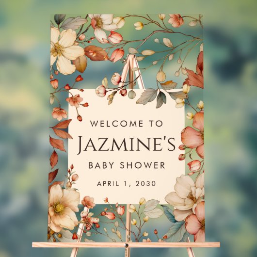 Babydusche für Wildblumen mit Kernbrenner Willkomm Acrylschild (Neutral)