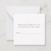 Babydusche für Windelweine mit Windeln - Beilage Mitteilungskarte (Rückseite)