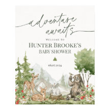 Babydusche für Woodland Tiere Begrüßungszeichen