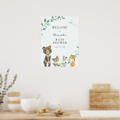 Babydusche für Woodland Tiere Begrüßungszeichen Poster (Küche)