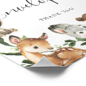 Babydusche für Woodland-Tiere - Zeichen für den Um Poster (Ecke)