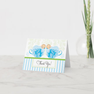 Babydusche für zwei Kinder Danke Karte