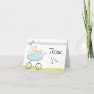 Babydusche für zwei Kinder Danke Karte