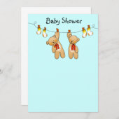 Babydusche für Zwillinge (Junge) Einladung (Vorne/Hinten)