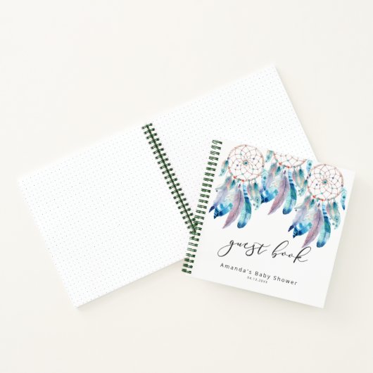 Babydusche Gästebuch Boho Dreamcatcher Dusche Notizblock (Innenseite)