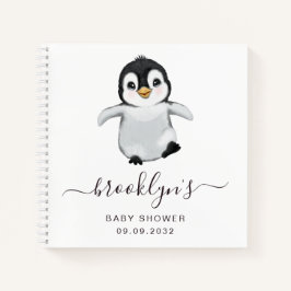 Babydusche Gästebuch | Graue Pinguine Notizblock