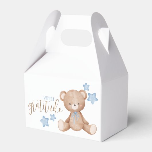 Babydusche Gastgeschenk Box - Bärenthema Geschenkschachtel (Rückseite)