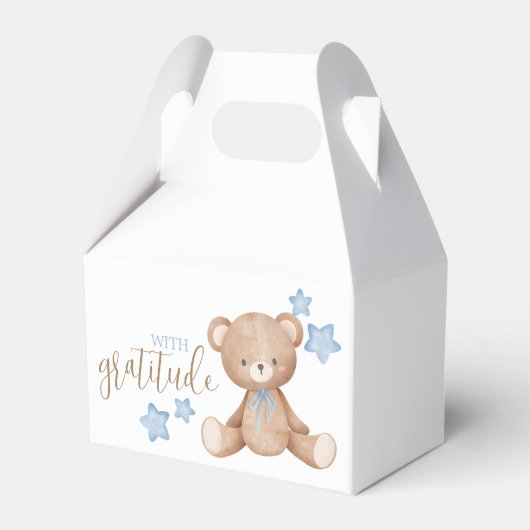 Babydusche Gastgeschenk Box - Bärenthema Geschenkschachtel (Vorderseite)