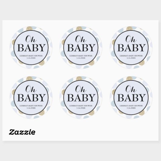 Babydusche Gastgeschenk Sticker - Polka Dots (Blatt)