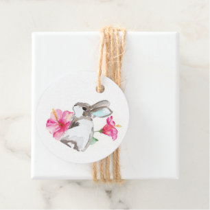 Babydusche Gefallen Tags Niedliches Aquarellbunny Geschenkanhänger