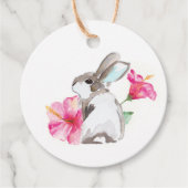 Babydusche Gefallen Tags Niedliches Aquarellbunny Geschenkanhänger (Vorderseite)