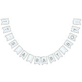 Babydusche Gelb/Blau/Burg, Frack-Banner Wimpelkette (Alle)