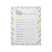 Babydusche (gelb und grau) - Wünsche Notizblock (Rotiert)