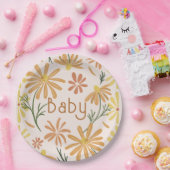 Babydusche Gelb und Orange Daisies Pappteller (Party)