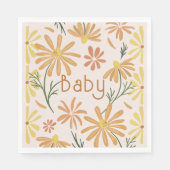 Babydusche Gelb und Orange Daisies Serviette (Vorderseite)